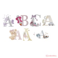 Kids & Baby Alphabet Embroidery Collection – 7 Alphabet Sets