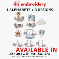 Little Aviator Airplane Alphabet & Embroidery Designs Collection