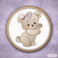 Teddy Bear Girl Alphabet Embroidery – Applique & Filled + 100 Names