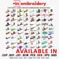 +100 Swoosh X Anime Embroidery designs