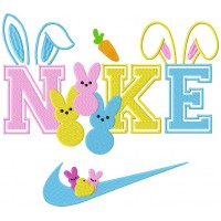 Cute Bunnies Embroidery Design 3 Sizes