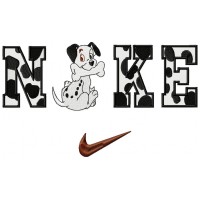 Dog Black White spots Embroidery Design 3 Sizes