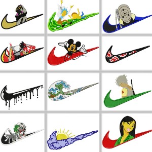 +100 Swoosh X Anime Embroidery designs