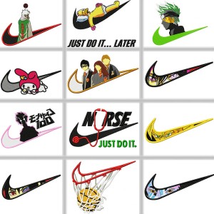 +100 Swoosh X Anime Embroidery designs