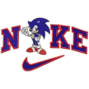 Sonic Swoosh Embroidery Design 3 Sizes