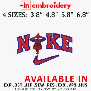 Swoosh x NikeSpiderman Embroidery Design 4 Sizes