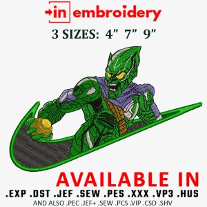 Swoosh x Green Goblin Embroidery Design 3 Sizes