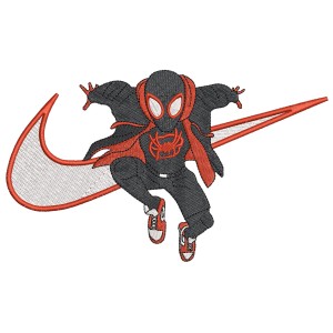 Swoosh x Spiderman Black Embroidery Design 3 Sizes