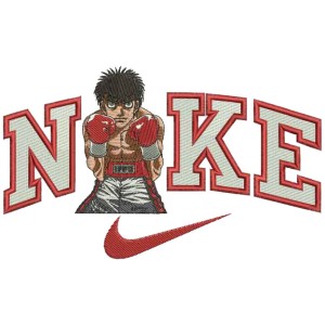 Ippo Boxer Swoosh Embroidery Design 4 Sizes