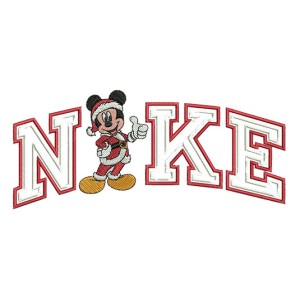 Mickey Christmas Swoosh Embroidery Design 4 Sizes