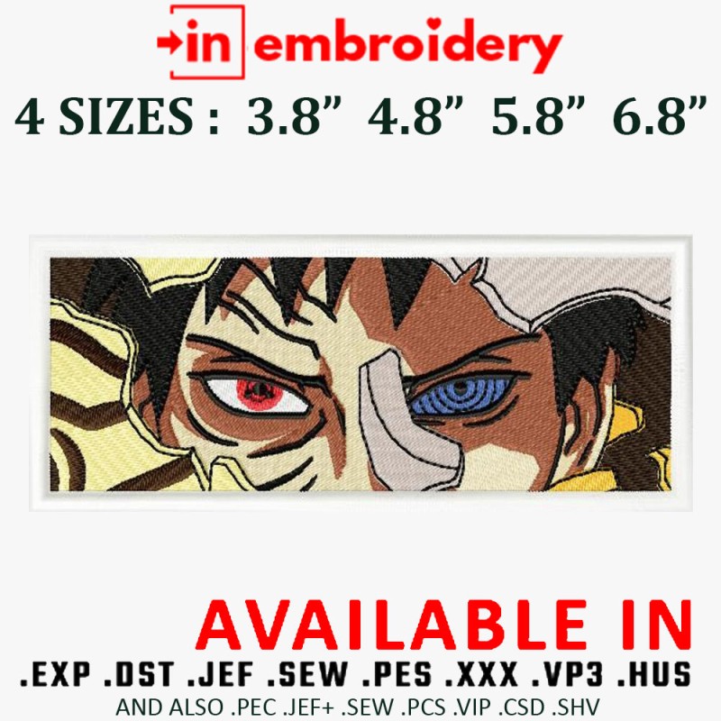 Obito Eyes Rectangle Embroidery Design 4 Sizes