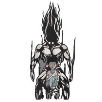 Gon Black Embroidery Design 5 Sizes