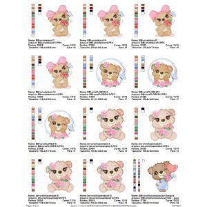 Baby Bears Six Embroidery Designs 4 Sizes Collection Pack