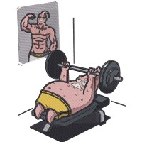 Patrick Workout Majin Buu Embroidery Design 4 Sizes