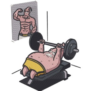 Patrick Workout Majin Buu Embroidery Design 4 Sizes