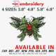 Christmas Pine Branch Machine Embroidery Design 4 Sizes
