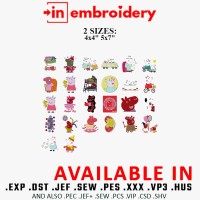 Peppa Pig Embroidery Designs 2 Sizes