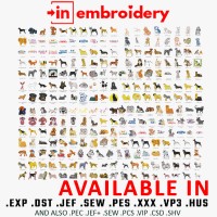 +650 Dogs and Cats Embroidery Designs Pack