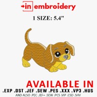 Playful Puppy Embroidery Design