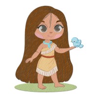 Pocahontas Embroidery Design 6 Sizes Free Download