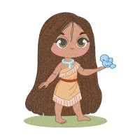 Pocahontas Embroidery Design 6 Sizes Free Download