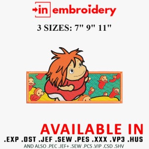Ponyo Studio Ghibli Anime Embroidery Design 3 Sizes Ponyo Studio Ghibli Anime Embroidery Design 3 Sizes
