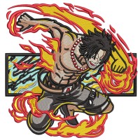 PORTGAS D ACE Embroidery Design 4 Sizes