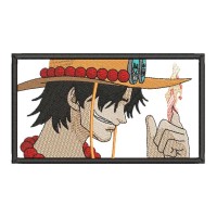 Ace Finger Flame One Piece Anime Embroidery Design 3 Sizes