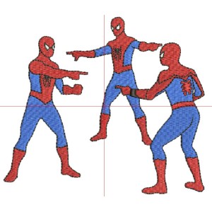 Spider-Man Trio Same One Embroidery Design 3 Sizes