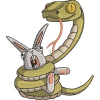 Rabbit and Snake Embroidery Design 2 Sizes