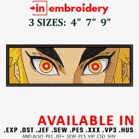 Rengoku Eyes Embroidery Design 3 Sizes