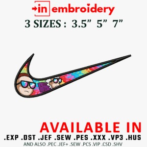 Swoosh x Rick and Morty Embroidery Design 3 Sizes
