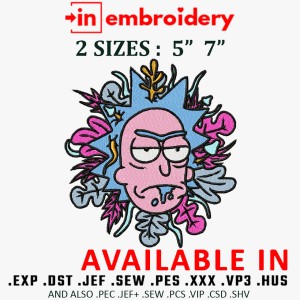 Rick Ugly Head Embroidery Design 2 Sizes