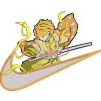 Swoosh Zenitsu Agatsuma Sword Embroidery Design 4 Sizes