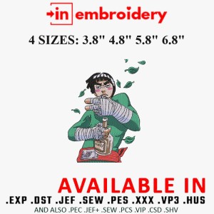 Rock Lee Drunken Fist Naruto Anime Embroidery Design 4 Sizes Rock Lee Drunken Fist Naruto Anime Embroidery Design 4 Sizes