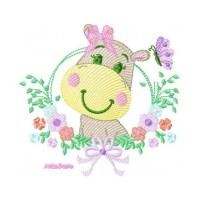 Safari Baby Giraffe Wreath Embroidery Design 54 Files Free Download