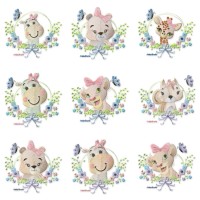 Safari Baby Giraffe Wreath Embroidery Design 54 Files Free Download