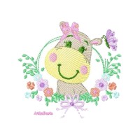 Safari Baby Giraffe Wreath Embroidery Design 54 Files Free Download