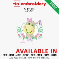 Safari Baby Giraffe Wreath Embroidery Design 54 Files Free Download