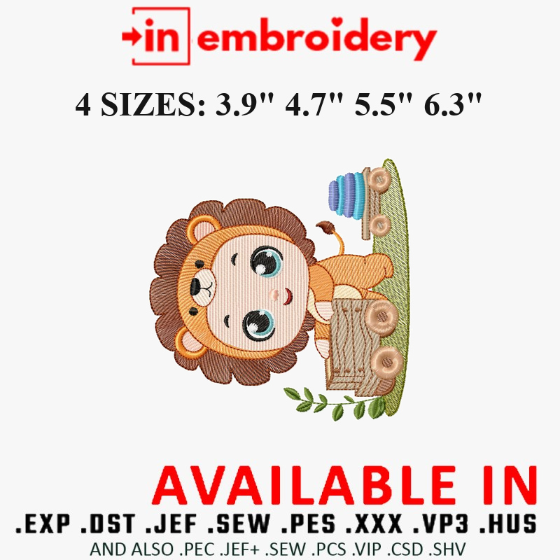 Safari Boy Embroidery Designs 4 Sizes