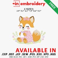 Sandy Fox Embroidery Design 6 Sizes Free Download