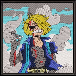 Sanji Smoker Embroidery Design 5 Sizes