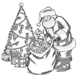 Merry Christmas Embroidery Design 5 Sizes