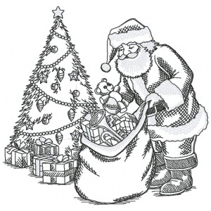 Santa Gift Bags Christmas Embroidery Design