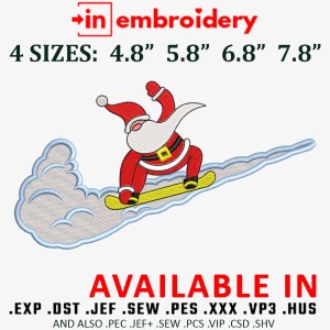 Swoosh x Santa Claus Embroidery Design 4 Sizes