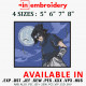 Sasuke Moon Embroidery Design 4 Sizes