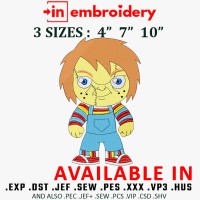 Scary Halloween Boy Embroidery Design 3 Sizes