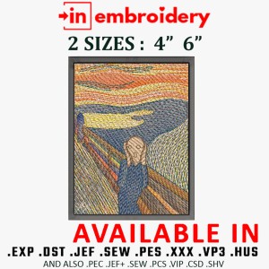 Edvard Munch - The Scream Embroidery Design 2 Sizes