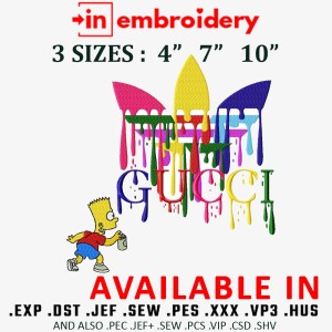 Guci Simpson Paint Embroidery Design 3 Sizes