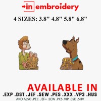 Shaggy and Scooby-Doo Cartoon Embroidery Design 4 Sizes